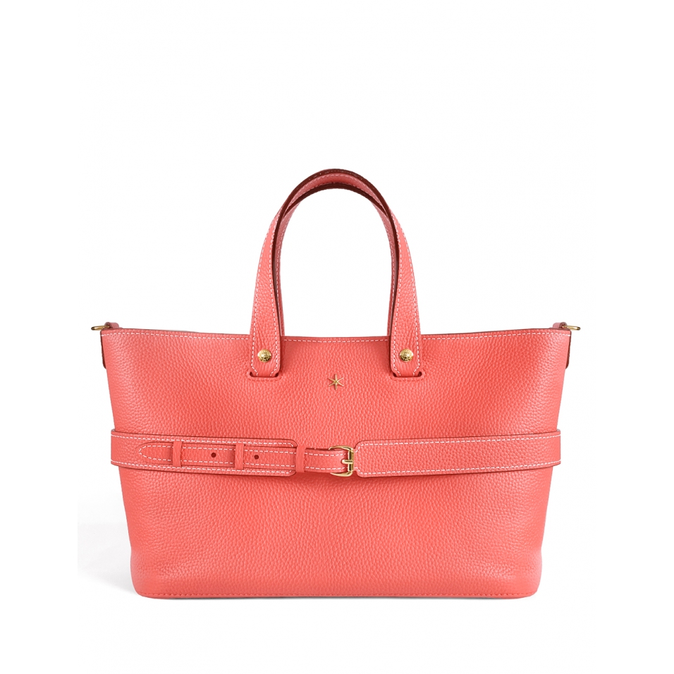 'Caravelle' Sac à main Cuir Nappa Pastèque & Or