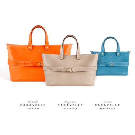 'Caravelle', sac à main Cuir Nappa, disponible en trois tailles