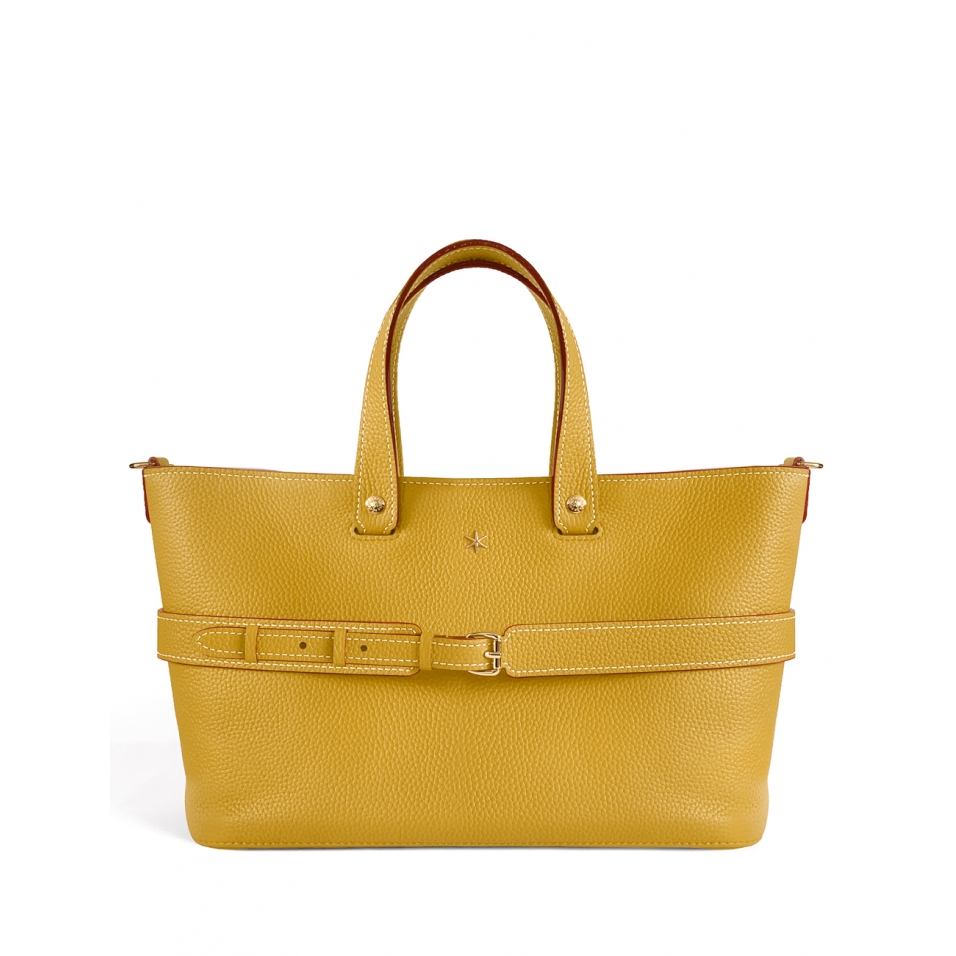 'Caravelle' Sac à main Cuir Nappa Moutarde & Or