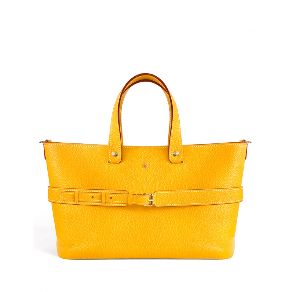 'Caravelle' Sac à main Cuir Nappa Miel & Or