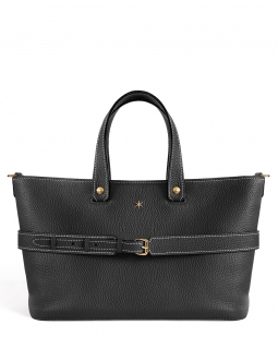 'Caravelle' Sac à main Cuir Nappa Ébène & Or