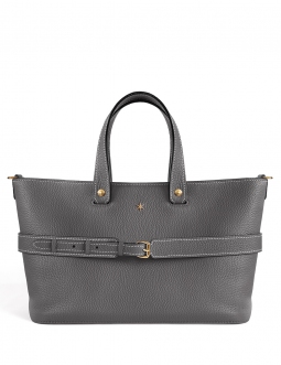 'Caravelle' Sac à main Cuir Nappa Ardoise & Or