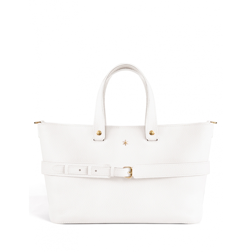 'Caravelle' Sac à main Cuir Nappa Neige & Or