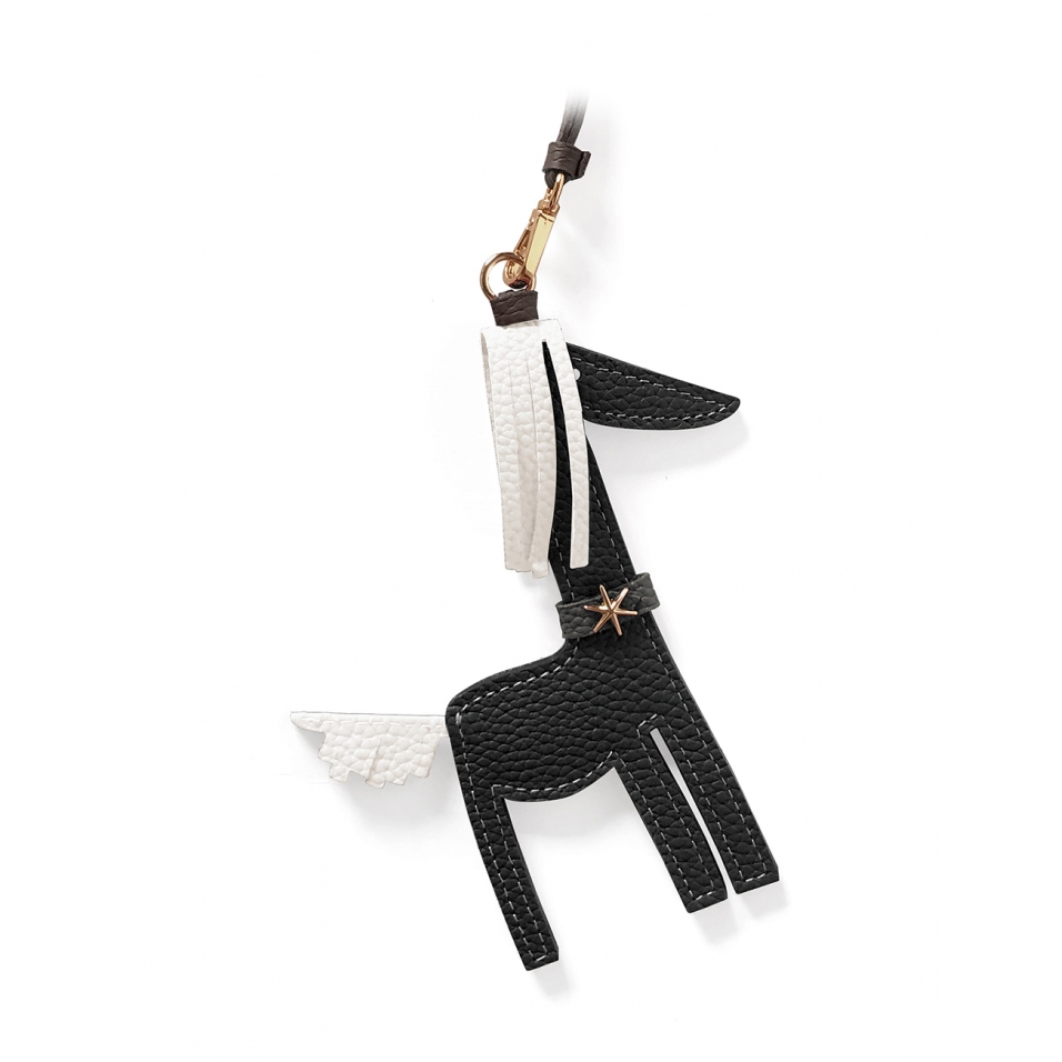 'Picpuce' Accessoire en Cuir Nappa Ébène & Or