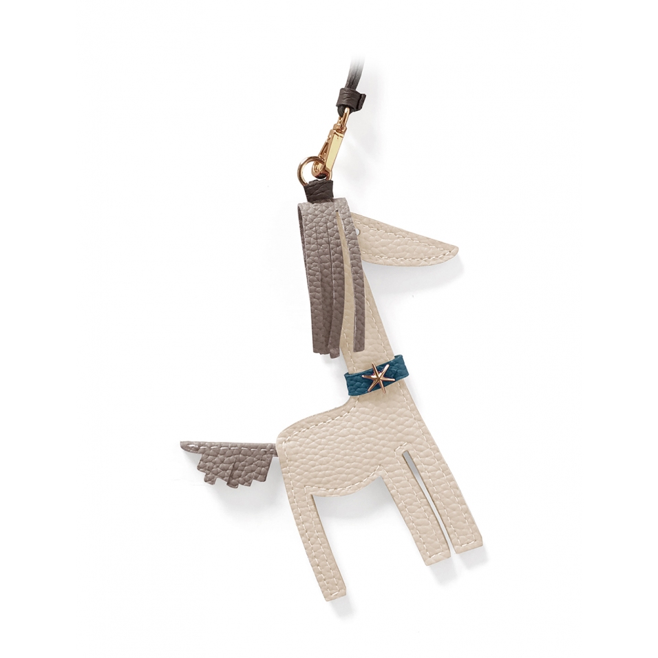 'Picpuce' Accessoire en Cuir Nappa Crème & Or