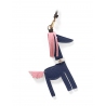 'Picpuce' Accessoire en Cuir Nappa Marine & Or