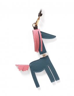 'Picpuce' Accessoire en Cuir Nappa Indigo & Or