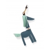 'Picpuce' Accessoire en Cuir Nappa Indigo & Or