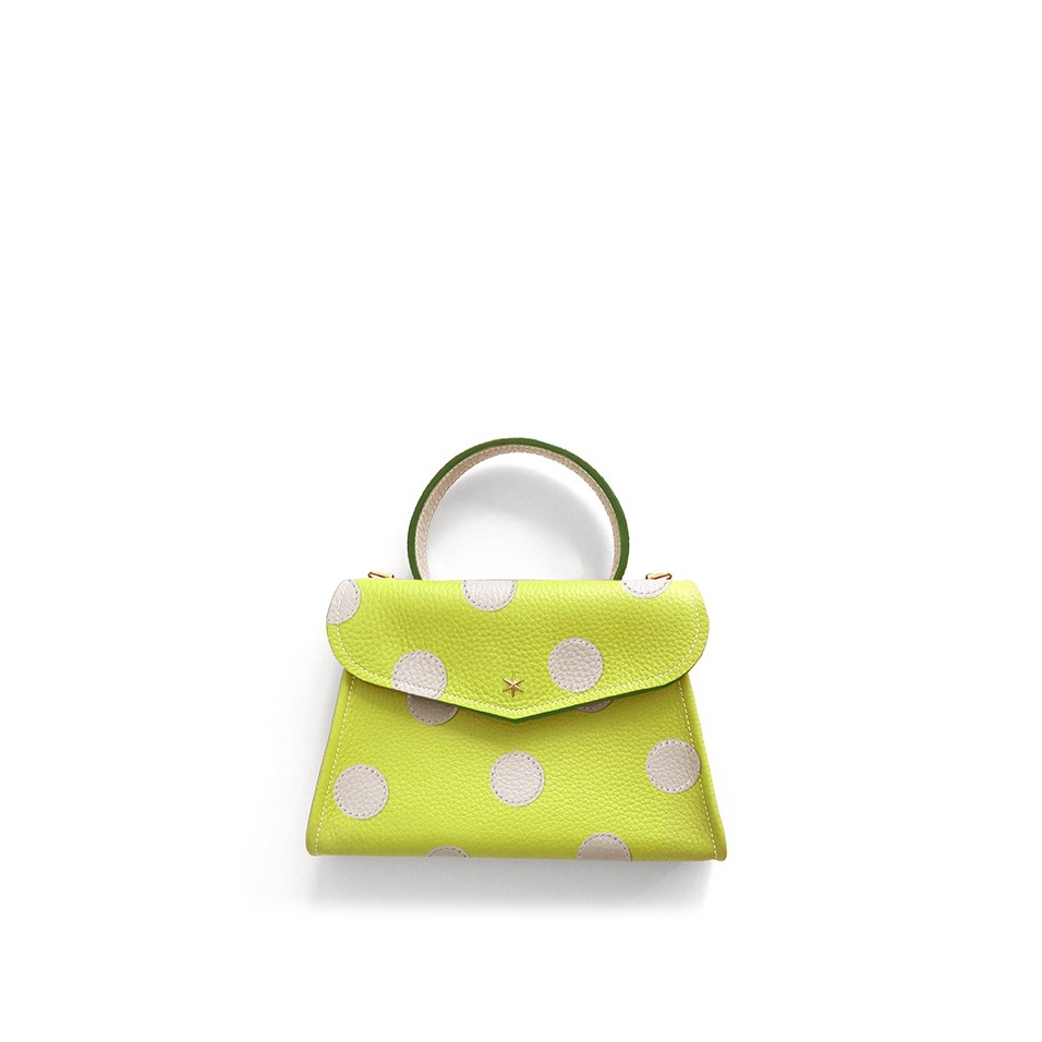 'Chantilly Pois' Nappa Leather handbag Paille & Gold