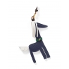 'Picpuce' Accessoire en Cuir Nappa Bleu Nuit & Or