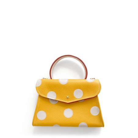 'Chantilly Pois' Nappa Leather handbag Yellow & Gold