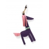 'Picpuce' Accessoire en Cuir Nappa Cassis & Or