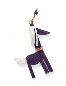 'Picpuce' Accessoire en Cuir Nappa Cassis & Or