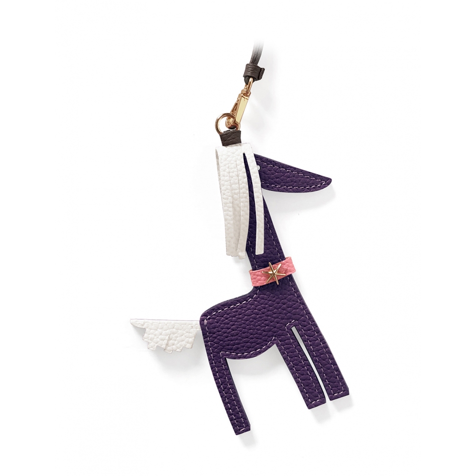 'Picpuce' Accessoire en Cuir Nappa Cassis & Or