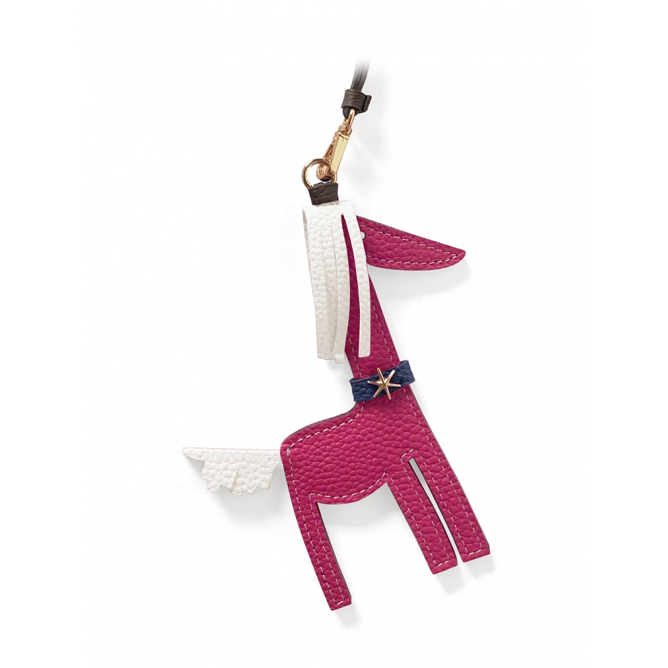 'Picpuce' Accessoire en Cuir Nappa Fuchsia & Or