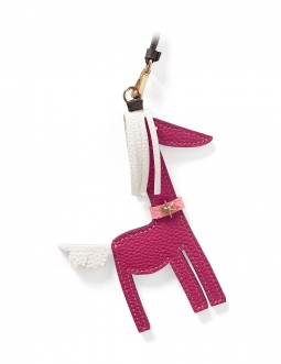 'Picpuce' Accessoire en Cuir Nappa Fuchsia & Or