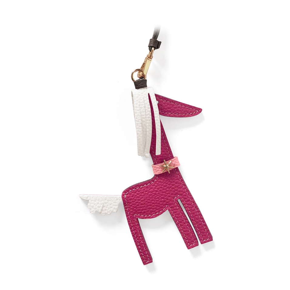 'Picpuce' Accessoire en Cuir Nappa Fuchsia & Or