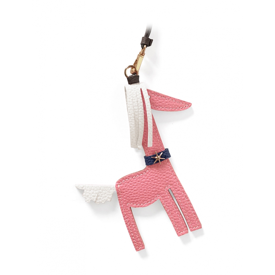 'Picpuce' Accessoire en Cuir Nappa Rose Poudré & Or
