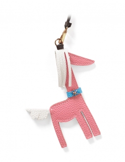 'Picpuce' Accessoire en Cuir Nappa Rose Poudré & Or