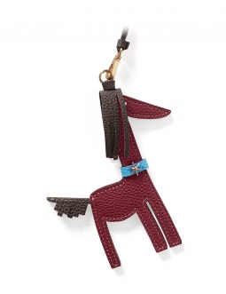 'Picpuce' Accessoire en Cuir Nappa Bordeaux & Or