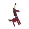 'Picpuce' Accessoire en Cuir Nappa Bordeaux & Or