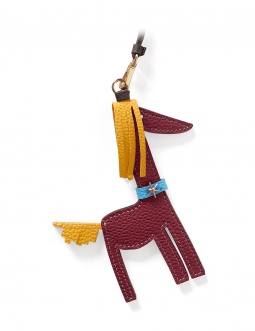 'Picpuce' Accessoire en Cuir Nappa Bordeaux & Or