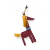 'Picpuce' Accessoire en Cuir Nappa Bordeaux & Or