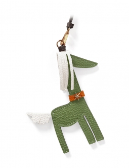 'Picpuce' Accessoire en Cuir Nappa Asperge & Or