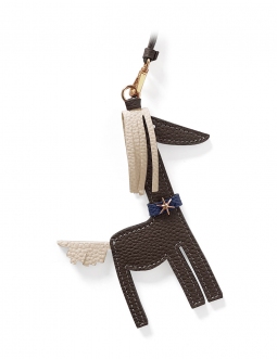 'Picpuce' Accessoire en Cuir Nappa Chocolat & Or