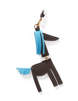 'Picpuce' Accessoire en Cuir Nappa Chocolat & Or