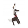 'Picpuce' Accessoire en Cuir Nappa Chocolat & Or