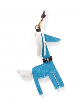 'Picpuce' Accessoire en Cuir Nappa Azur & Or