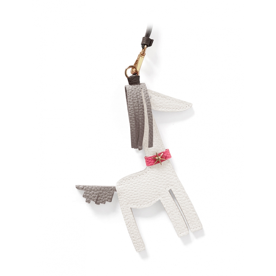 'Picpuce' Accessoire en Cuir Nappa Neige & Or