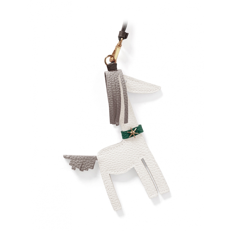 'Picpuce' Accessoire en Cuir Nappa Neige & Or