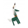 'Picpuce' Accessoire en Cuir Nappa Vert Pin & Or