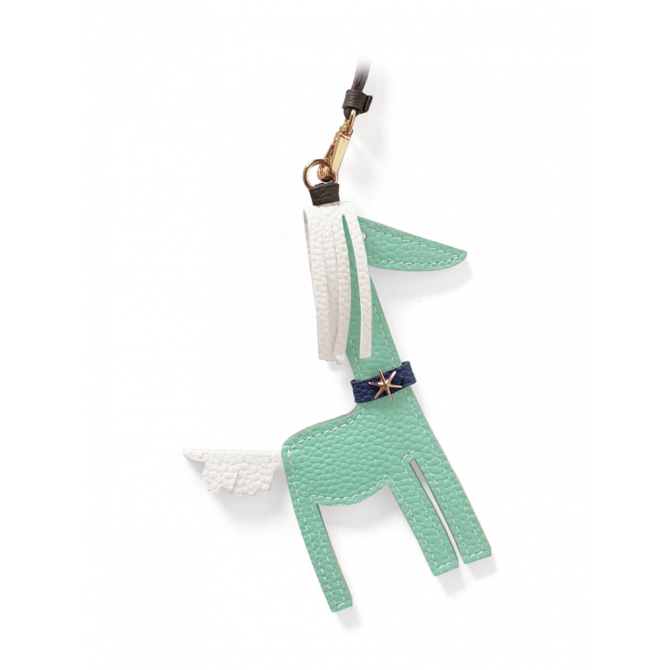 'Picpuce' Accessoire en Cuir Nappa Opaline & Or
