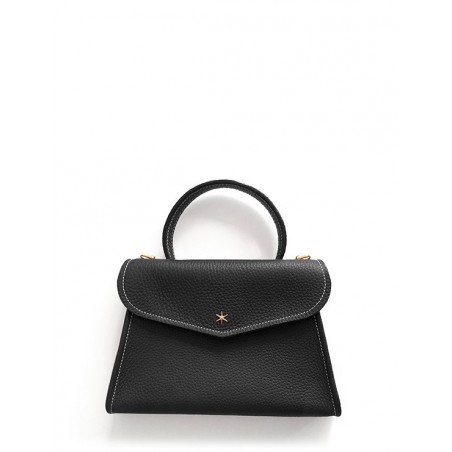 'Chantilly' Nappa Leather handbag Elephant grey & Gold