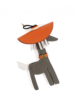 'Picpuce Premier' Accessoire en Cuir Nappa Éléphant & Or