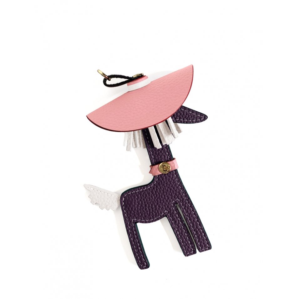 'Picpuce Premier' Accessoire en Cuir Nappa Cassis & Or