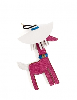 'Picpuce Premier' Accessoire en Cuir Nappa Fuchsia & Or