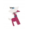 'Picpuce Premier' Accessoire en Cuir Nappa Fuchsia & Or
