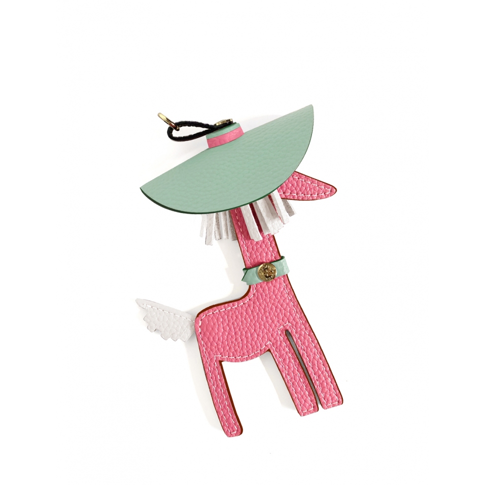 'Picpuce Premier' Accessoire en Cuir Nappa Rose & Or
