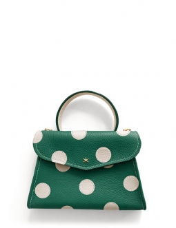'Chantilly Pois' Nappa Leather handbag Vert Pin & Gold