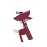 'Picpuce Premier' Accessoire en Cuir Nappa Bordeaux & Or