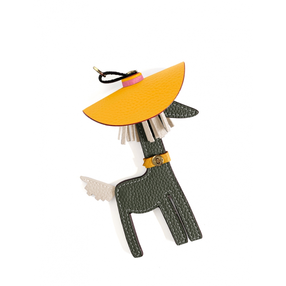 'Picpuce Premier' Nappa Leather Charm Taïga & Gold