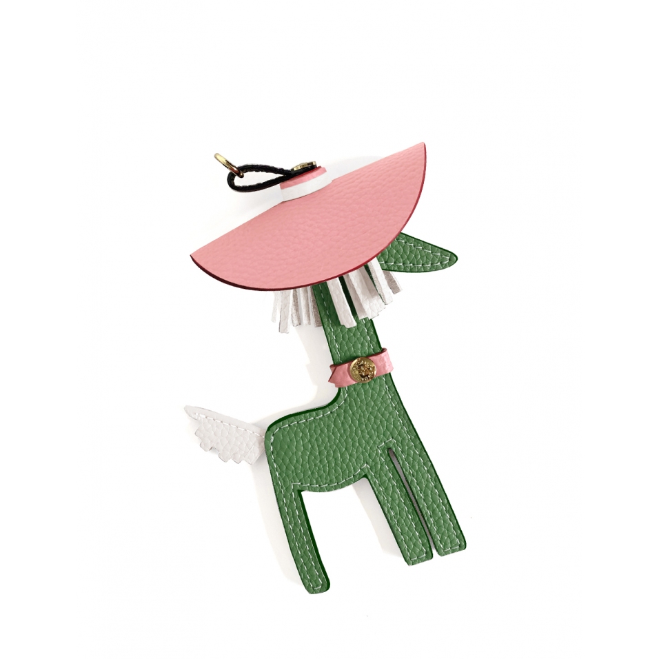 'Picpuce Premier' Accessoire en Cuir Nappa Asperge & Or