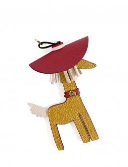 'Picpuce Premier' Accessoire en Cuir Nappa Moutarde & Or