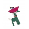 'Picpuce Premier' Accessoire en Cuir Nappa Vert Pin & Or