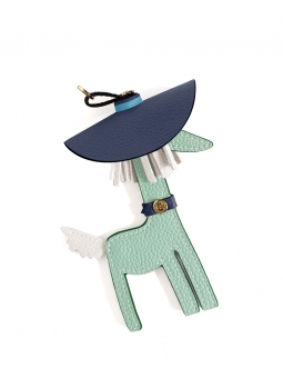 'Picpuce Premier' Accessoire en Cuir Nappa Opaline & Or