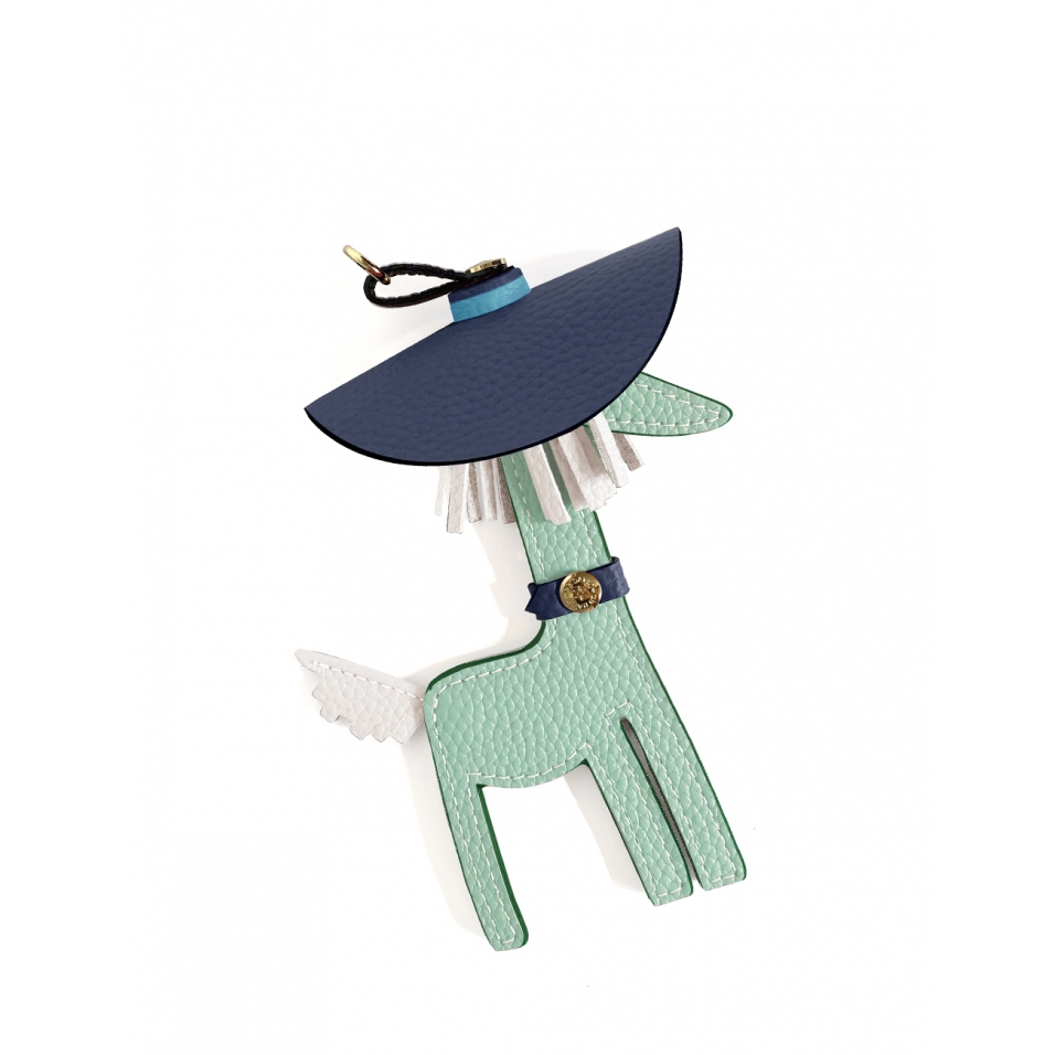 'Picpuce Premier' Accessoire en Cuir Nappa Opaline & Or
